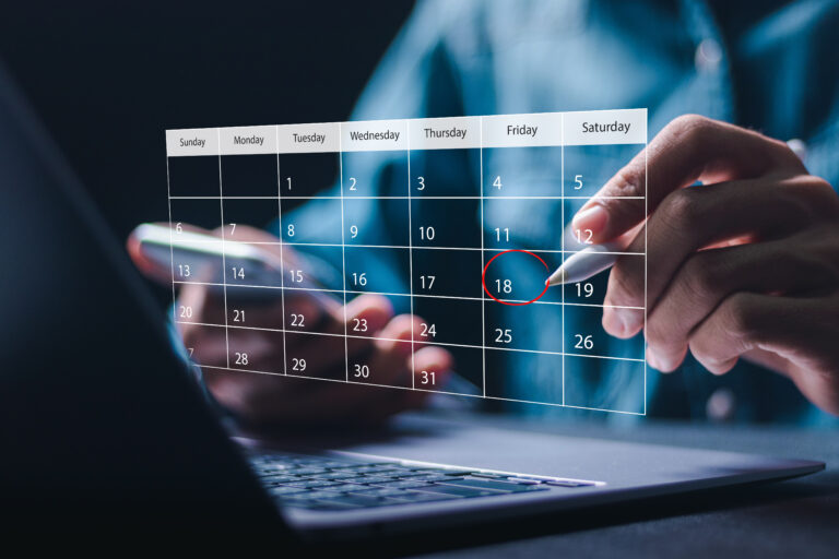 Calendar interface for monthly meeting