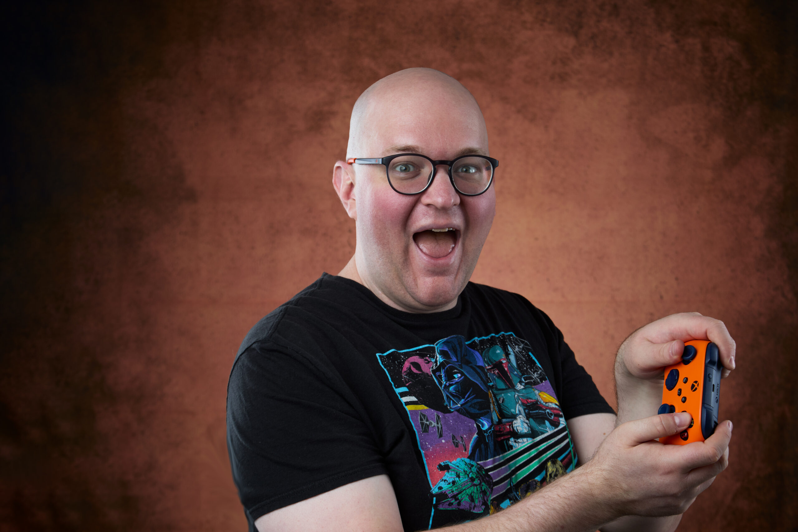 Craig having fun with a game controller
